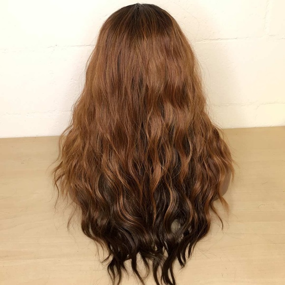 24" Brown/Red Wavy Lace Front Wig | Elaine - Picture 4 of 8